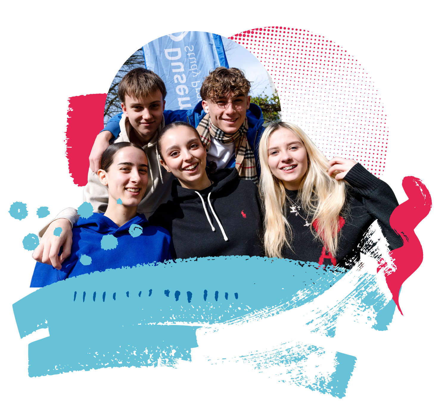 students photo in shapes